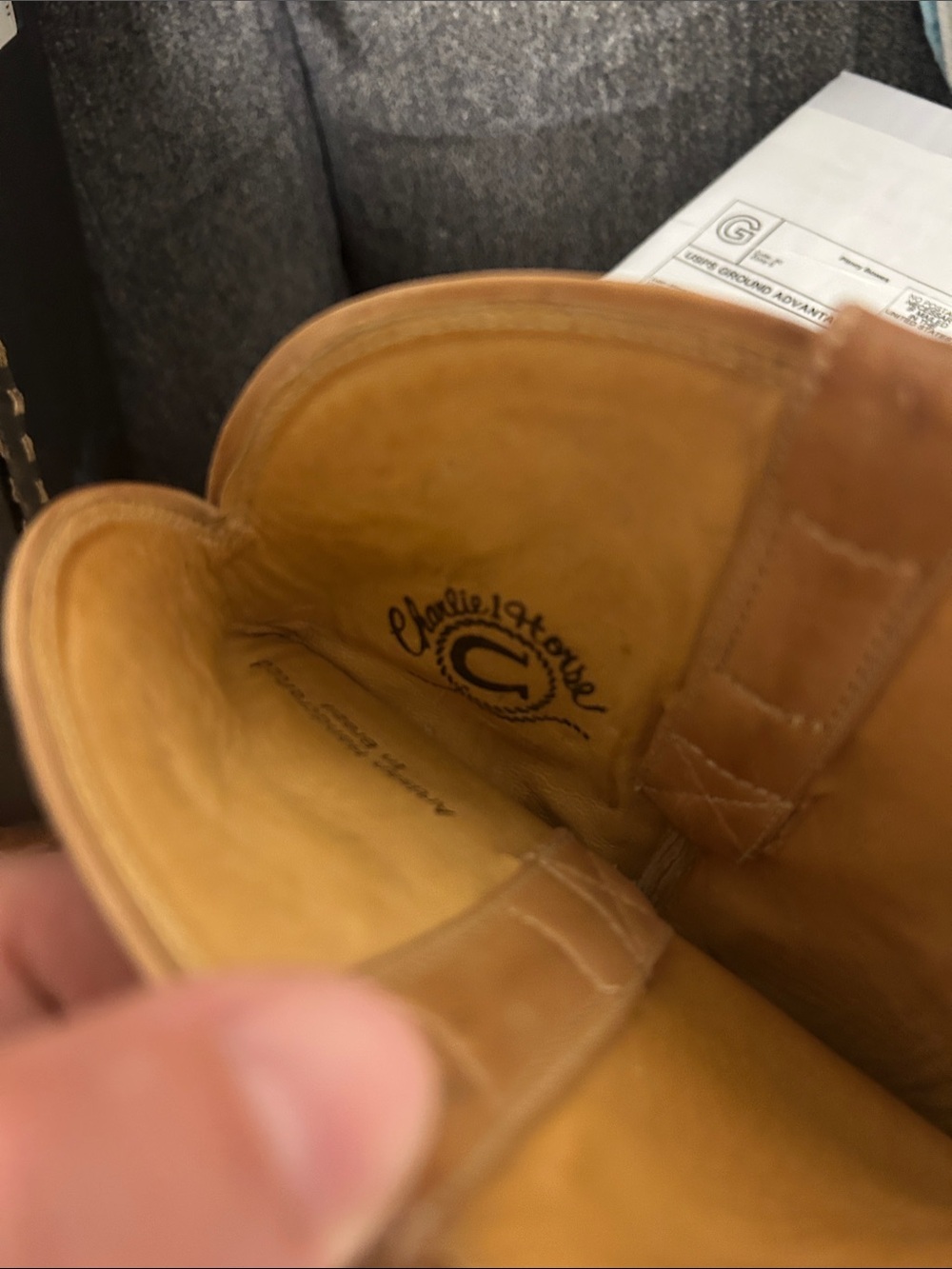 Charlie 1 Horse Men's Tan Western Pull-On Leather Boot size 9